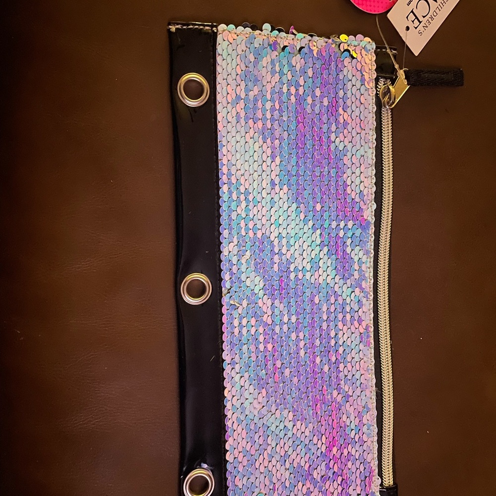 The Children's Place Sequin Pencil Pouch - Pink/Blue and Black